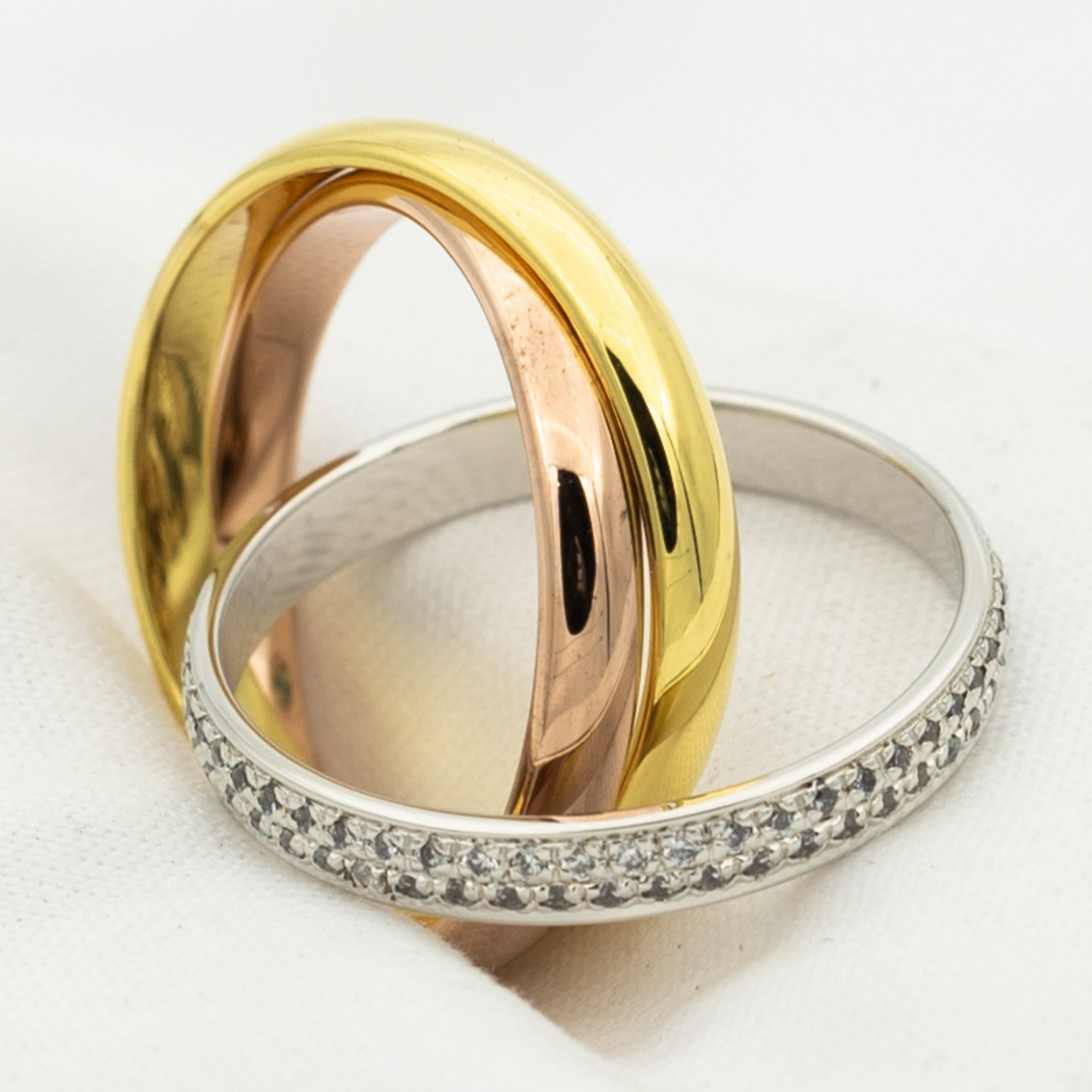 ¡®Glow Jewelry¡¯TRINITY RING GOLD PINK GOLD SILVER DIAMONDS