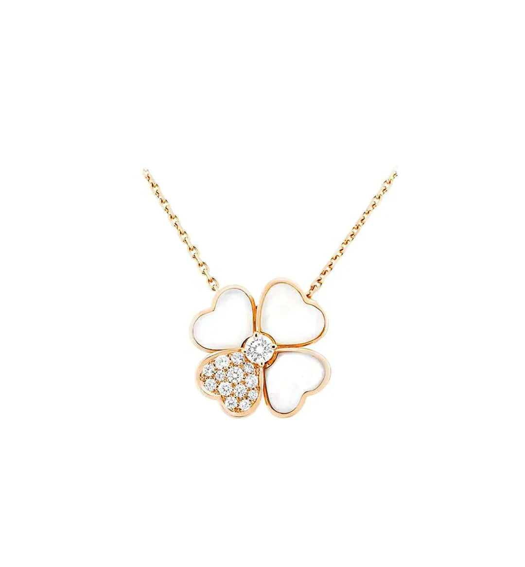 ¡®Glow Jewelry¡¯CLOVER MOP DIAMOND ROSE GOLD NECKLACE