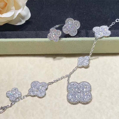 ¡®Glow Jewelry¡¯CLOVER 6 MOTIFS SILVER DIAMOND BRACELET