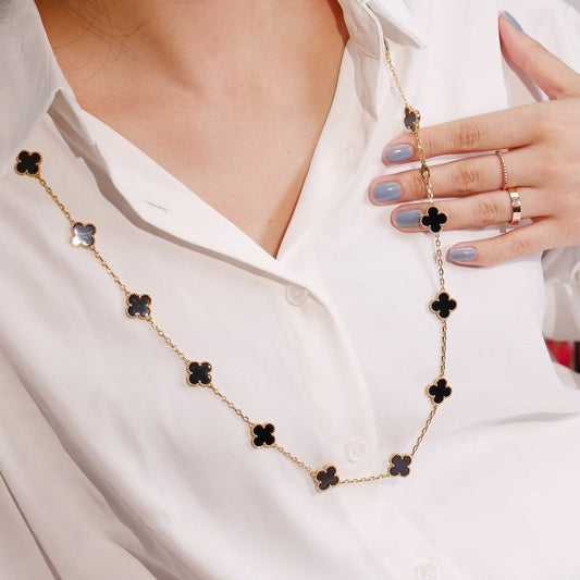 ¡®Glow Jewelry¡¯CLOVER 20 MOTIFS ONYX ROSE GOLD