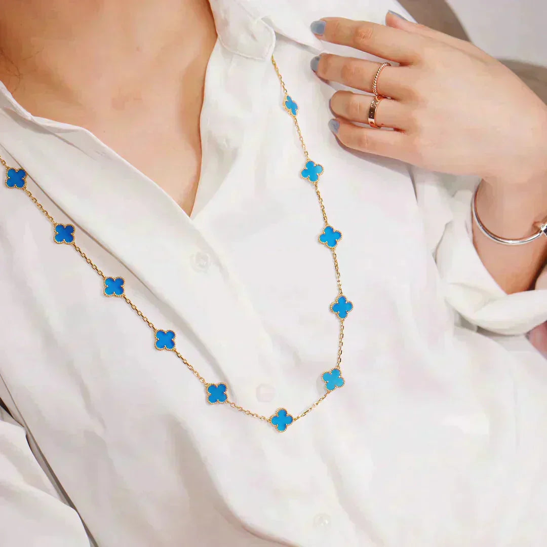 [Glow Jewelry]CLOVER 20 MOTIFS TURQUOISE GOLD