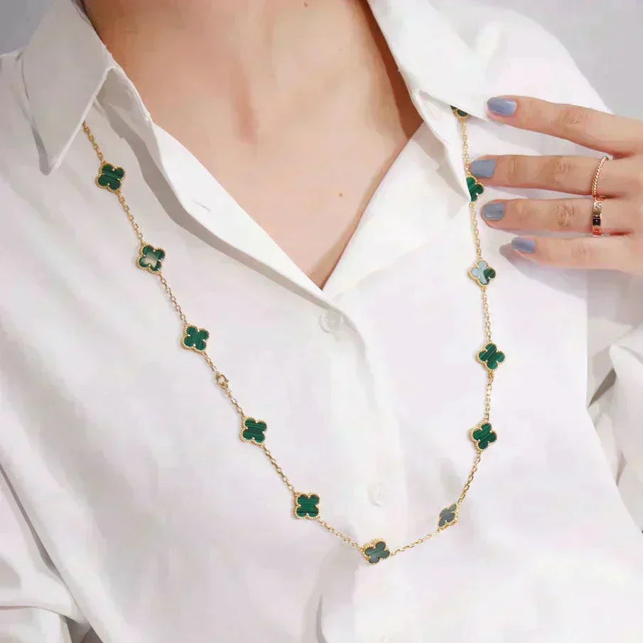 [Glow Jewelry]CLOVER 20 MOTIFS MALACHITE GOLD