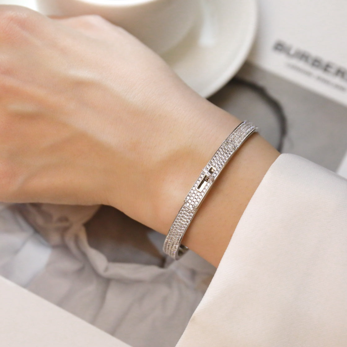 [Glow Jewelry]KELLY BRACELET DIAMOND PAVED