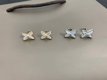 ¡®Glow Jewelry¡¯JEUX DE WHITE MOP SILVER DIAMOND EARRINGS