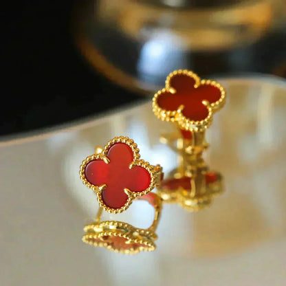 ¡®Glow Jewelry¡¯CLOVER MEDIUM 1 MOTIFS CARNELIAN  EARRINGS