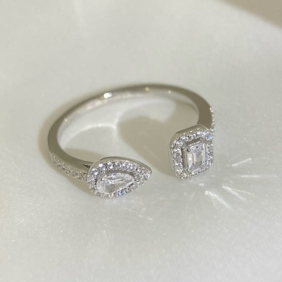 [Glow Jewelry]MY TWIN TOI & MOI SILVER DIAMOND RING