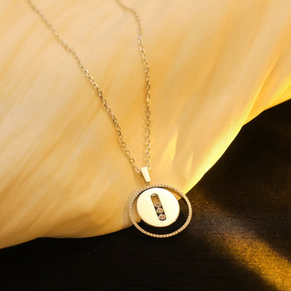 [Glow Jewelry]LUCKY MOVE MM SILVER DIAMOND NECKLACE