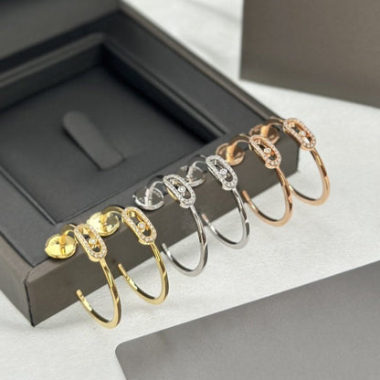 [Glow Jewelry]CREOLES MOVE UNO PM DIAMOND EARRINGS