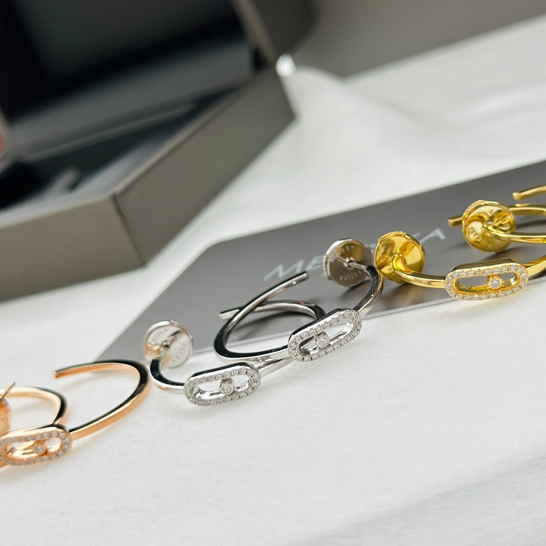 [Glow Jewelry]CREOLES MOVE UNO PM DIAMOND EARRINGS