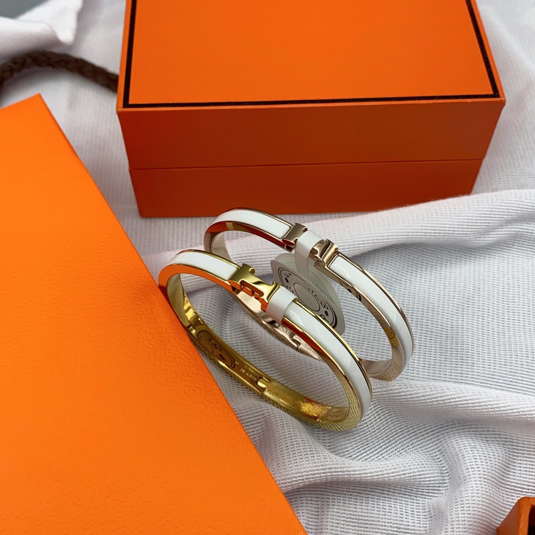 ¡®Glow Jewelry¡¯CLASSIC HM CLIC WHITE 8MM ENAMEL BRACELET