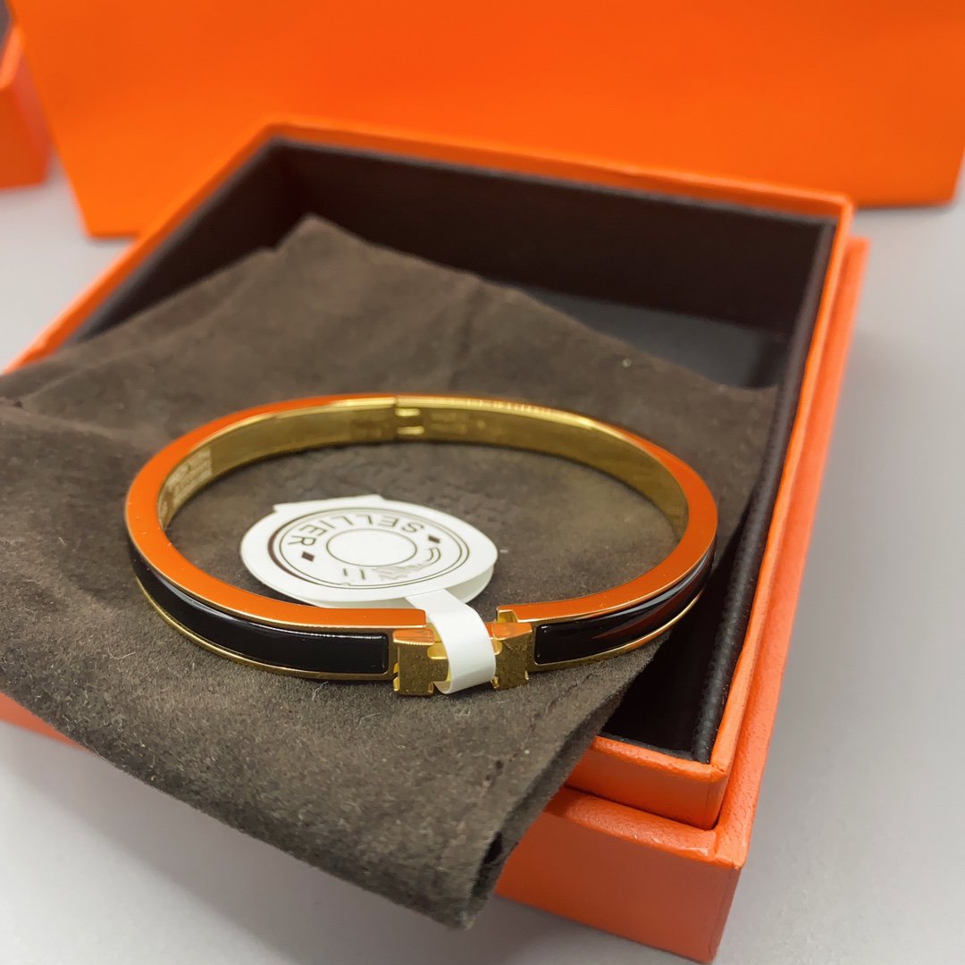 ¡®Glow Jewelry¡¯CLASSIC HM CLIC BLACK 8MM ENAMEL BRACELET