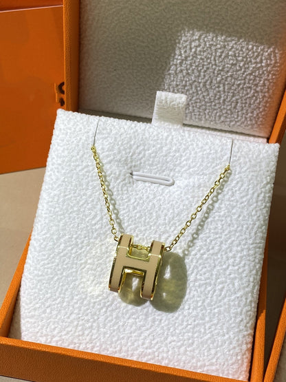 [Glow Jewelry]HM CLIC YELLOW ENAMEL GOLD NECKLACE