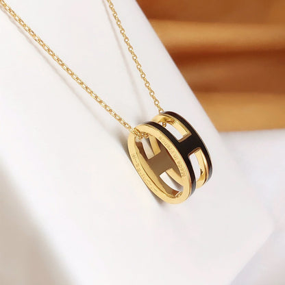 ¡®Glow Jewelry¡¯HM CLIC BLACK ENAMEL GOLD NECKLACE