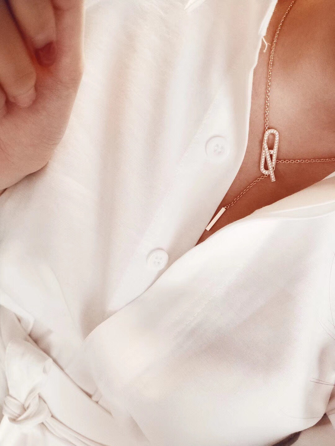 [Glow Jewelry]HM FIRE PIG NOSE NECKLACE TRENDY STREET