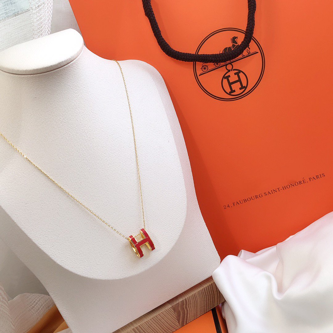 ¡®Glow Jewelry¡¯HM CLIC RED ENAMEL GOLD NECKLACE
