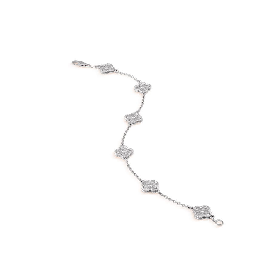 ¡®Glow Jewelry¡¯CLOVER 6 MOTIF SILVER DIAMOND BRACELET