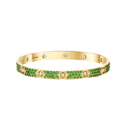 [Glow Jewelry]2026 PAVE GEMSTONE LOVE BRACELET 6.1MM 10 DIAMONDS