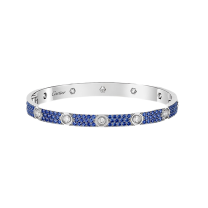 [Glow Jewelry]2026 PAVE GEMSTONE LOVE BRACELET 6.1MM 10 DIAMONDS