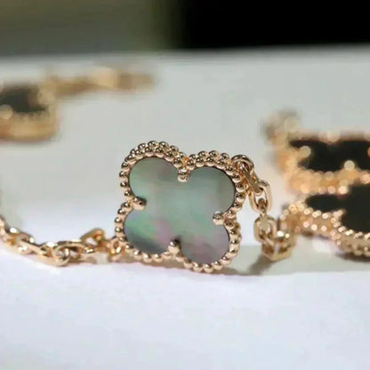 [Glow Jewelry]New CLOVER 5 MOTIF GRAY MOP BRACELET COLLECTION