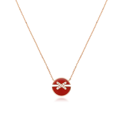 [Glow Jewelry]JEUX DE ROSE GOLD DIAMOND NECKLACE