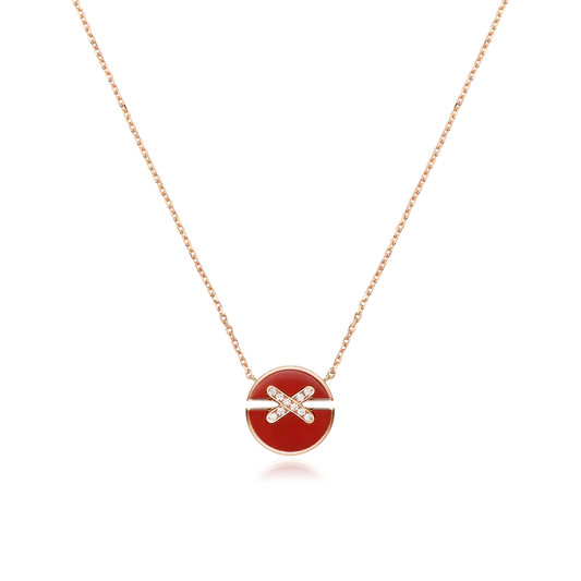 [Glow Jewelry]JEUX DE ROSE GOLD DIAMOND NECKLACE