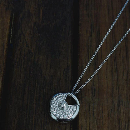 ¡®Glow Jewelry¡¯AMULETTE SILVER FULL DIAMOND NECKLACE