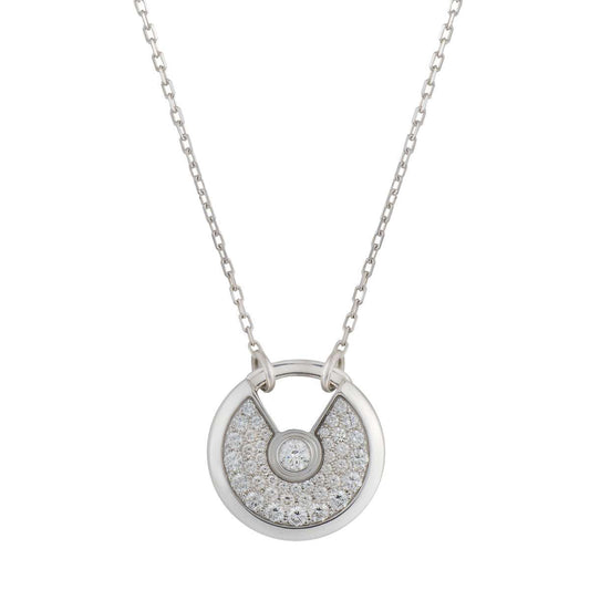 ¡®Glow Jewelry¡¯AMULETTE SILVER FULL DIAMOND NECKLACE