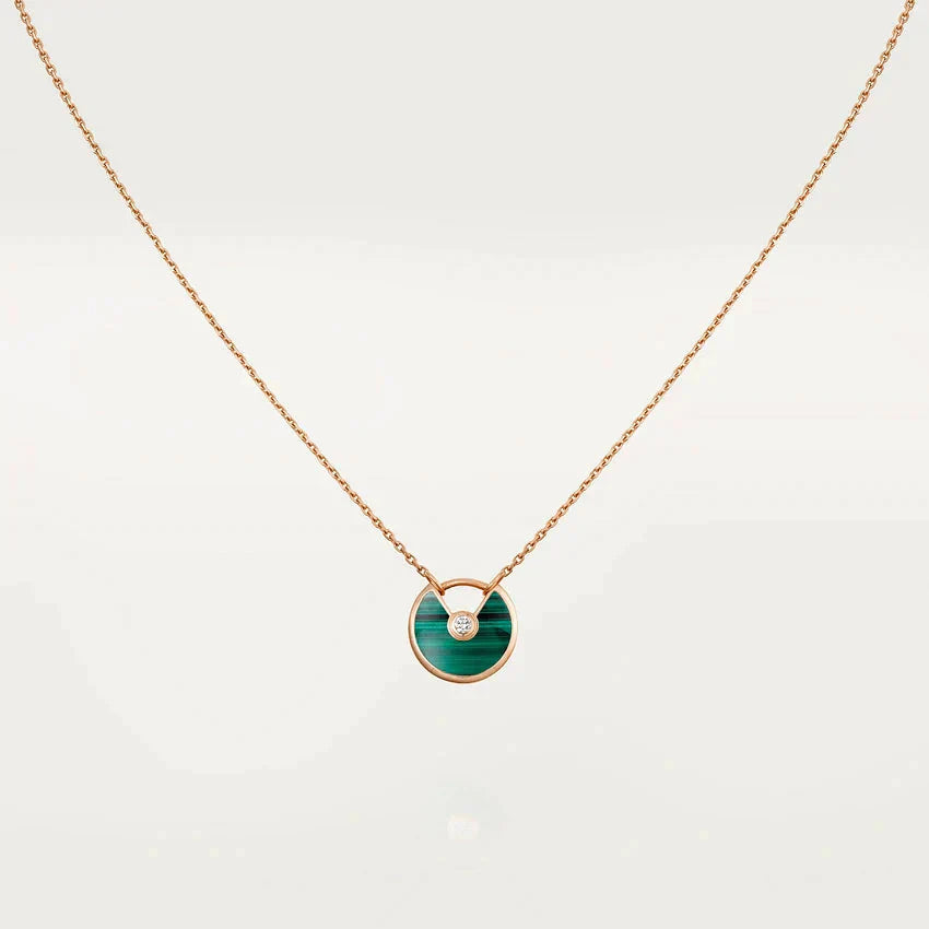 ¡®Glow Jewelry¡¯AMULETTE ROSE GOLD MALACHITE NECKLACE