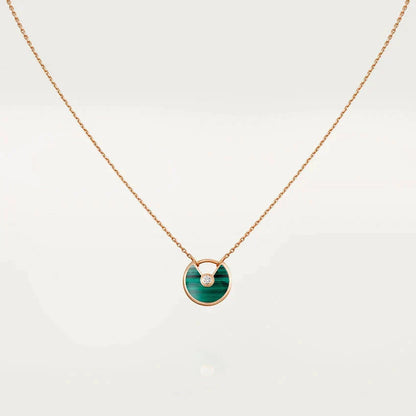 ¡®Glow Jewelry¡¯AMULETTE ROSE GOLD MALACHITE NECKLACE