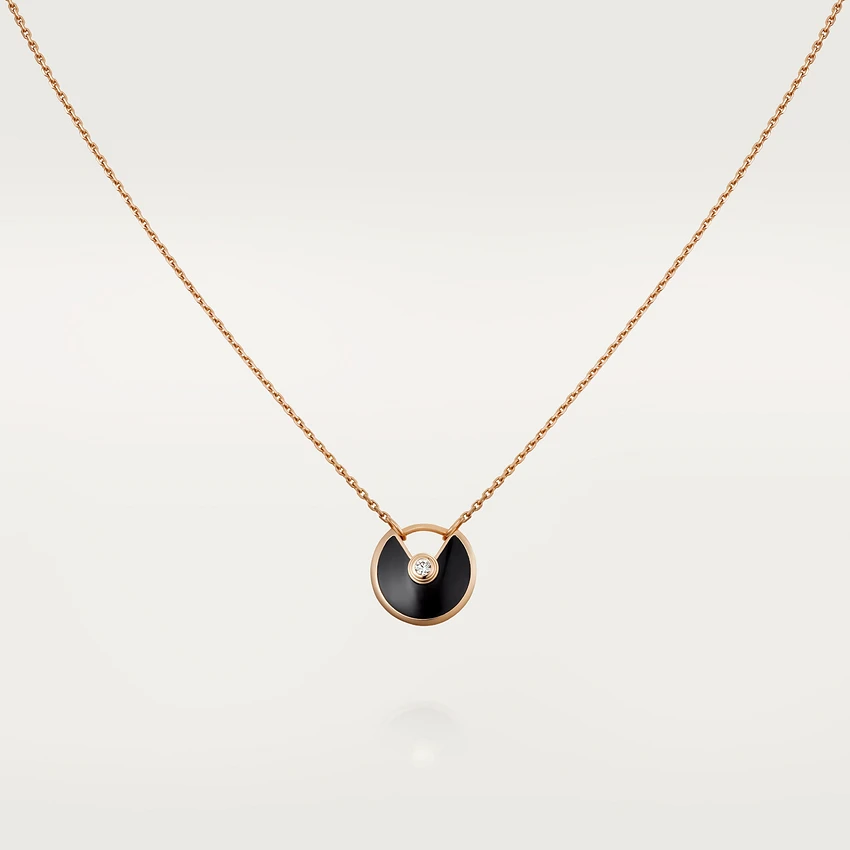 ¡®Glow Jewelry¡¯AMULETTE ROSE GOLD ONYX NECKLACE