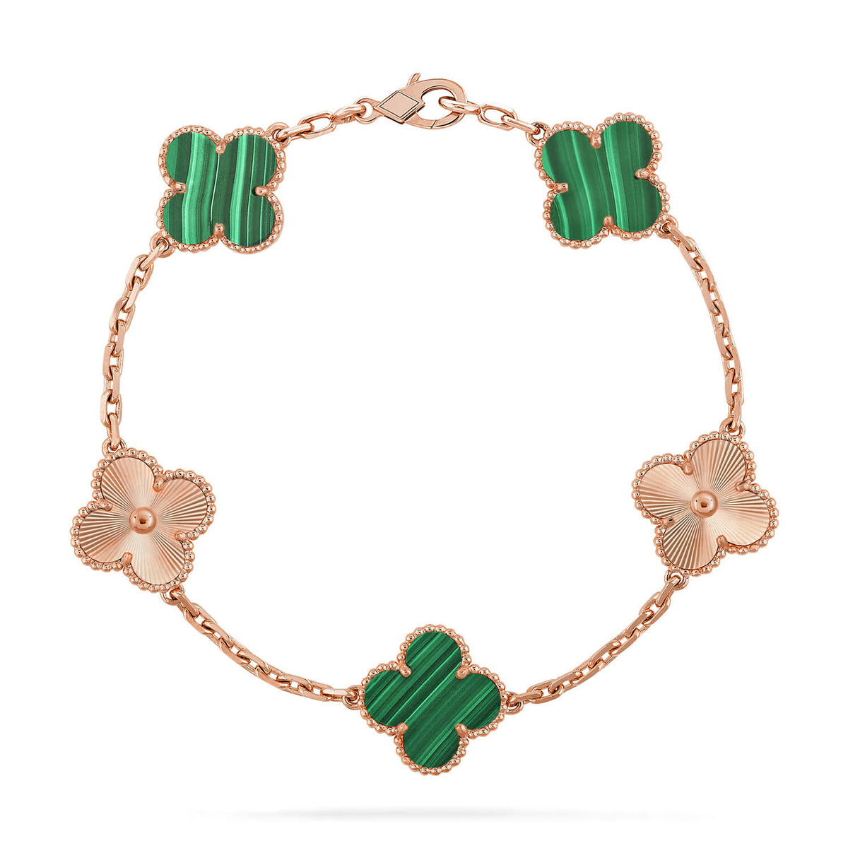 [Glow Jewelry]New  CLOVER 5 MOTIF MALACHITE BRACELET COLLECTION