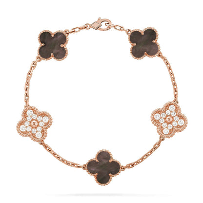 [Glow Jewelry] CLOVER 5 MOTIF GRAY MOP BRACELET COLLECTION