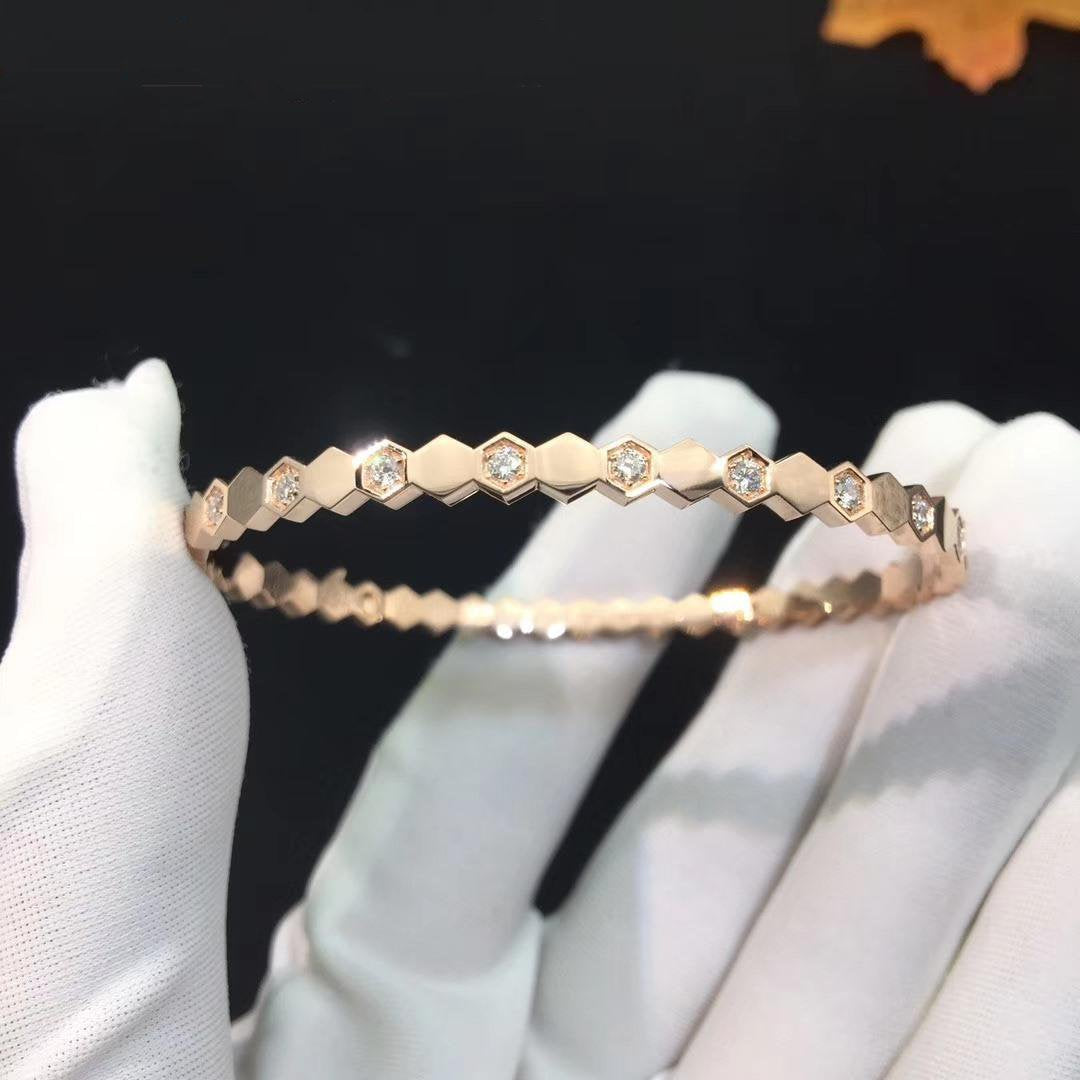 [Glow Jewelry]BEE LOVE PINK GOLD DIAMOND BRACELET