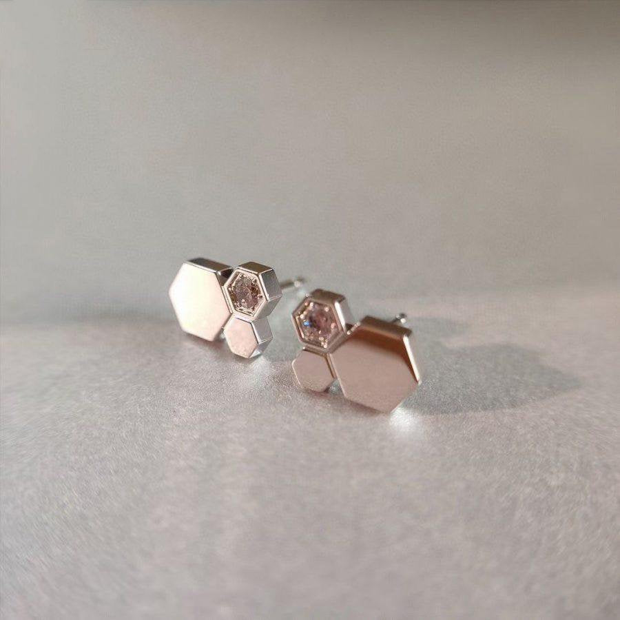 [Glow Jewelry]BEE LOVE SILVER DIAMOND EARRINGS