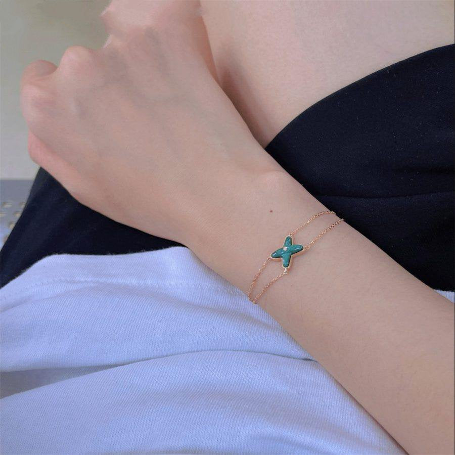 ¡®Glow Jewelry¡¯JEUX BRACELET MALACHITE PINK GOLD 1 DIAMOND