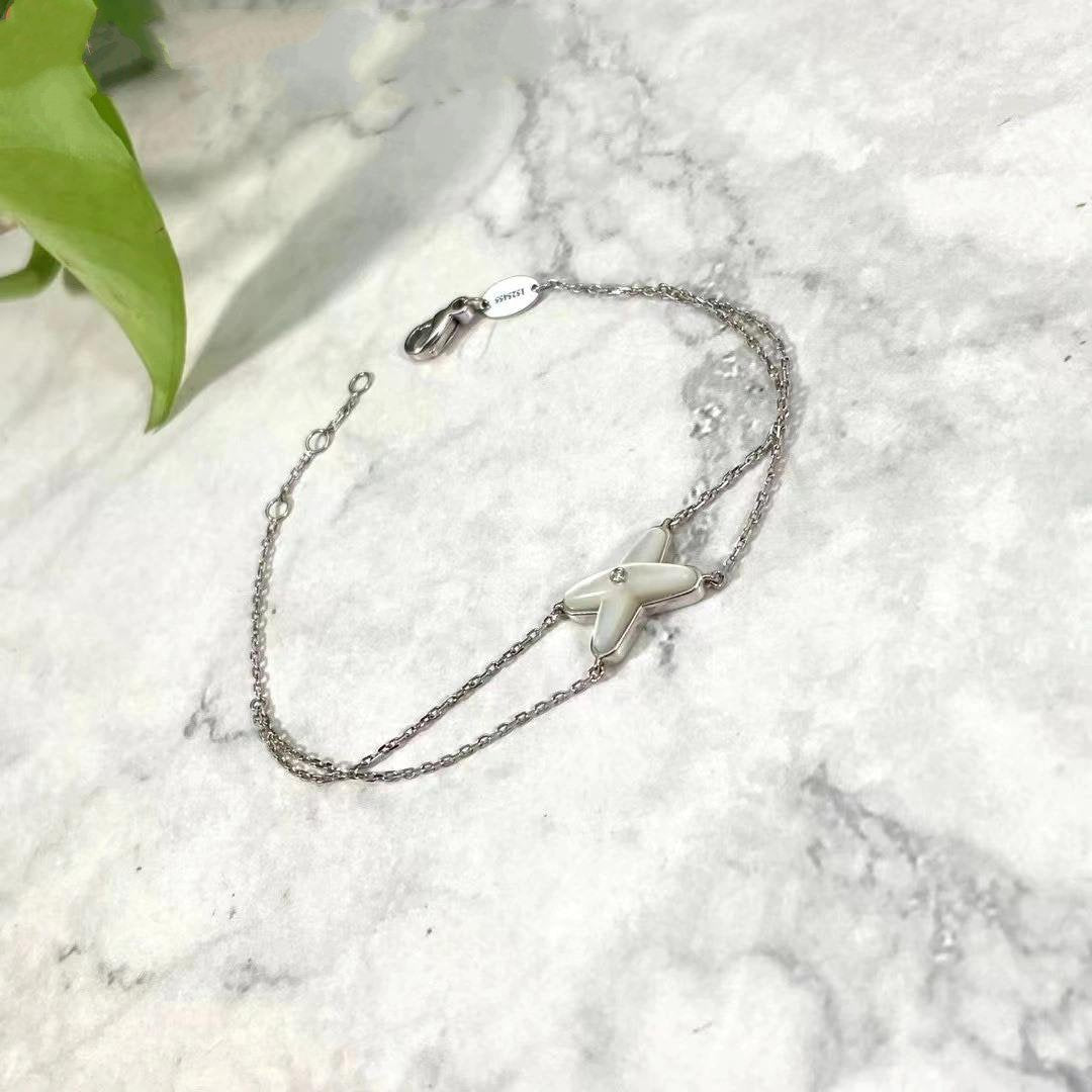 [Glow Jewelry]JEUX BRACELET WHITE MOP SILVER 1 DIAMOND
