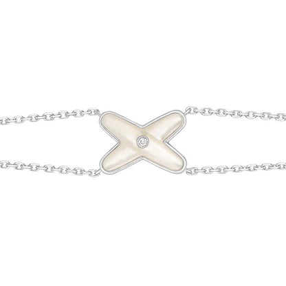 ¡®Glow Jewelry¡¯JEUX BRACELET WHITE MOP SILVER 1 DIAMOND