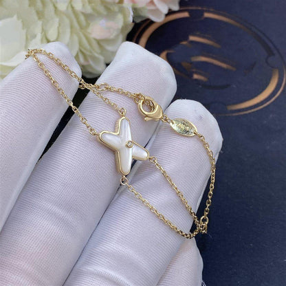 [Glow Jewelry]JEUX BRACELET WHITE MOP GOLD 1 DIAMOND