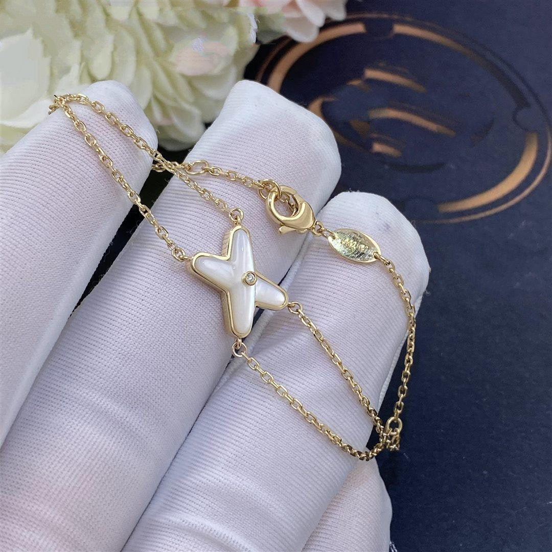 ¡®Glow Jewelry¡¯JEUX BRACELET WHITE MOP GOLD 1 DIAMOND