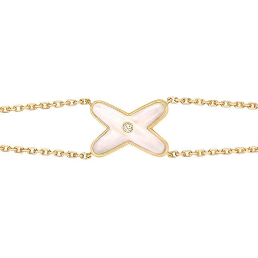 ¡®Glow Jewelry¡¯JEUX BRACELET WHITE MOP GOLD 1 DIAMOND