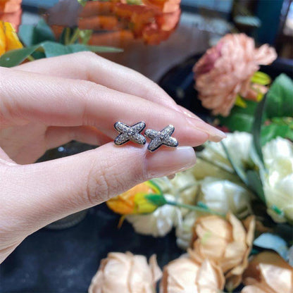 [Glow Jewelry]JEUX DE SILVER DIAMOND EARRINGS