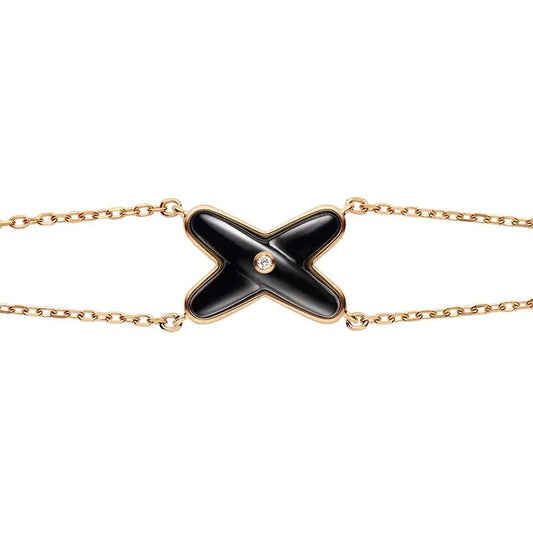 ¡®Glow Jewelry¡¯JEUX BRACELET ONYX PINK GOLD 1 DIAMOND