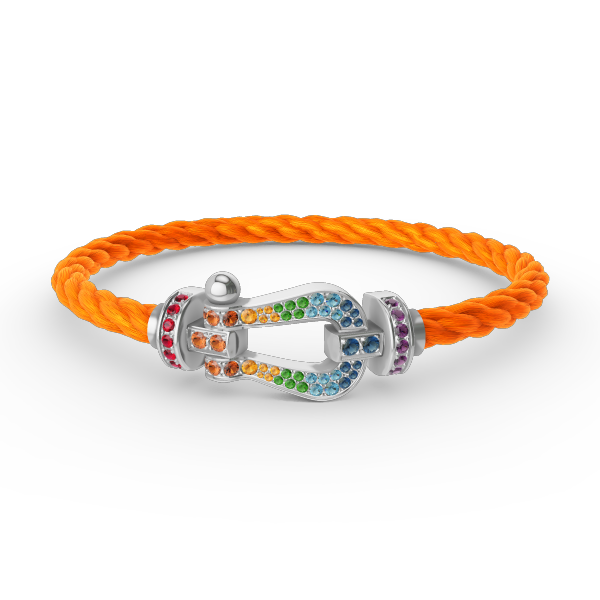 ¡®Glow Jewelry¡¯FORC LARGE HORSESHOE  COLORED DIAMOND BRACELET SILVER