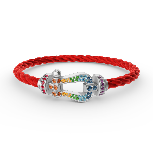 ¡®Glow Jewelry¡¯FORC LARGE HORSESHOE  COLORED DIAMOND BRACELET SILVER