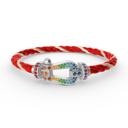 ¡®Glow Jewelry¡¯FORC LARGE HORSESHOE  COLORED DIAMOND BRACELET SILVER