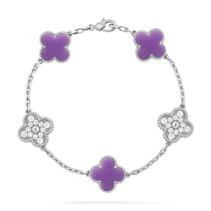 [Glow Jewelry]CLOVER 5 MOTIF LIGHT PURPLE BRACELET COLLECTION