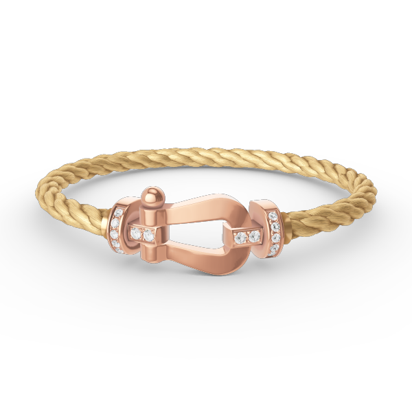 [Glow Jewelry]FORCE LARGE HORSESHOE HALF DIAMOND BRACELET ROSE GOLD