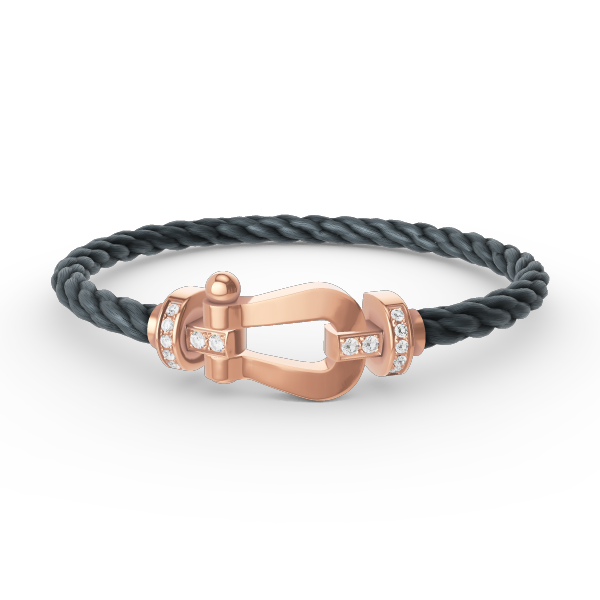 [Glow Jewelry]FORCE LARGE HORSESHOE HALF DIAMOND BRACELET ROSE GOLD