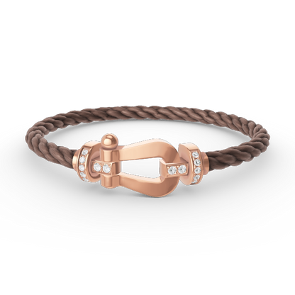 [Glow Jewelry]FORCE LARGE HORSESHOE HALF DIAMOND BRACELET ROSE GOLD