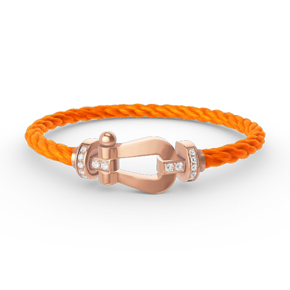 [Glow Jewelry]FORCE LARGE HORSESHOE HALF DIAMOND BRACELET ROSE GOLD